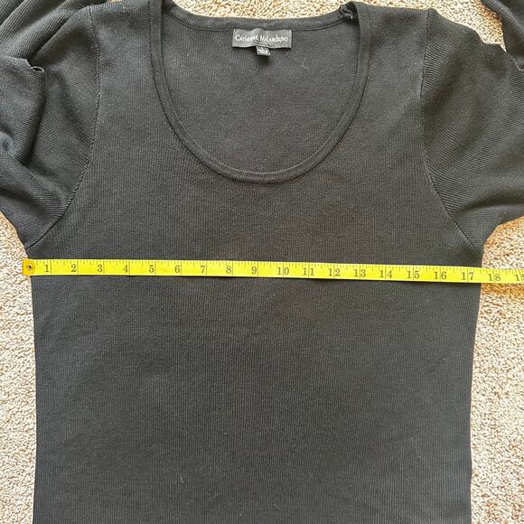 Catherine Malandrino Scoop Neck Sweater Cut Out Details at Sleeves Black Size L - Picture 10 of 12